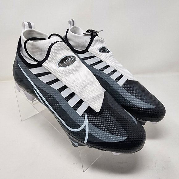 Nike Football Cleats Mens 8.5 Black White Vapor Pro 360 Edge Ghost Laces Knit - Picture 1 of 8
